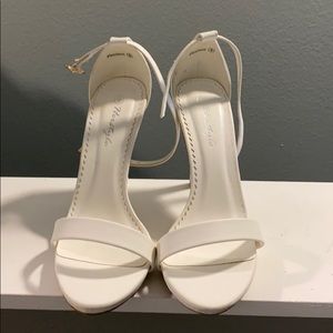 White ankle strap heel. Size 9